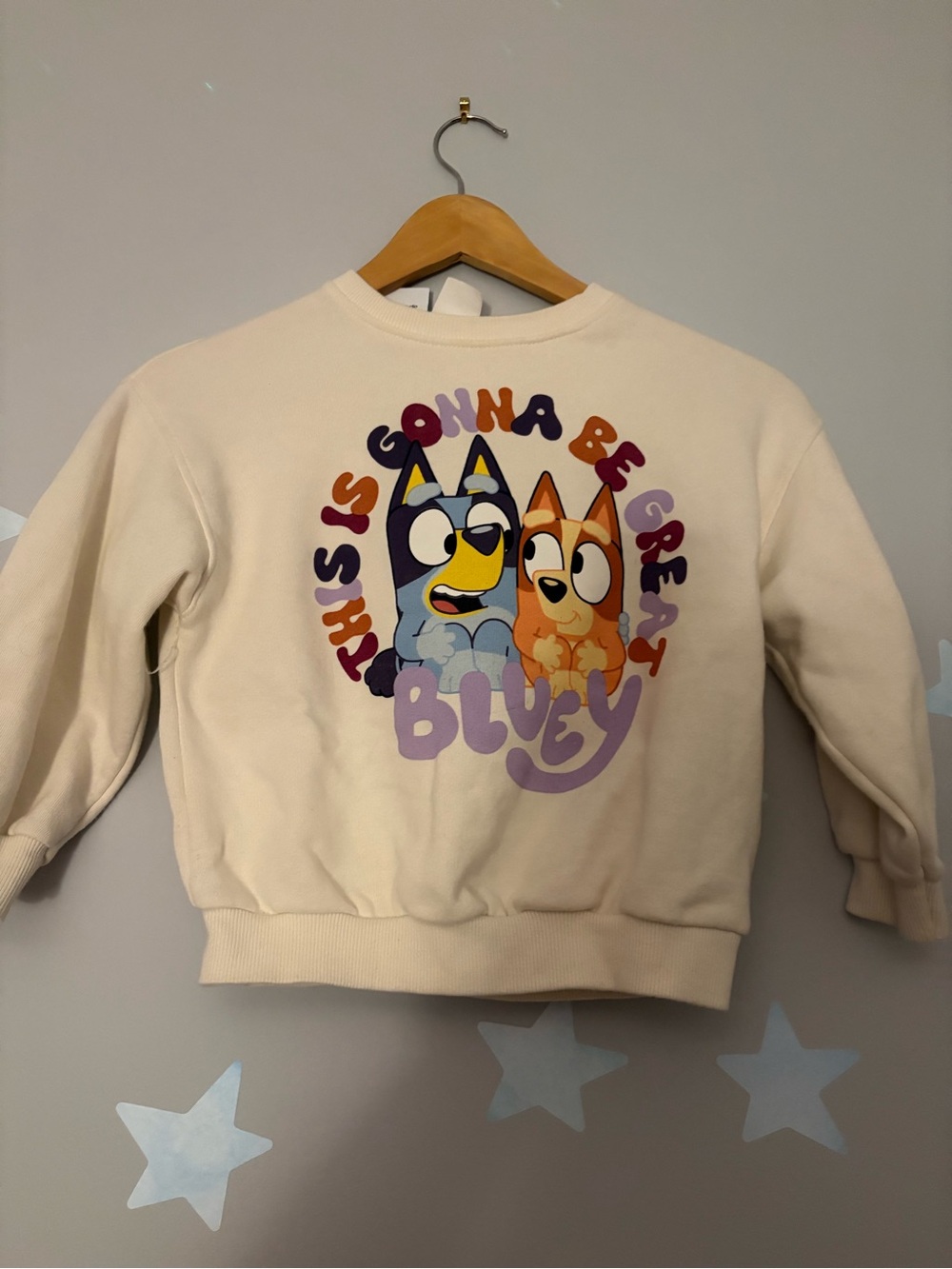 Zara Cream Bluey Graphic Sweatshirt with Colorful Print